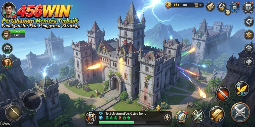 Tampilan gameplay menara pertahanan yang mendebarkan di 456WIN.