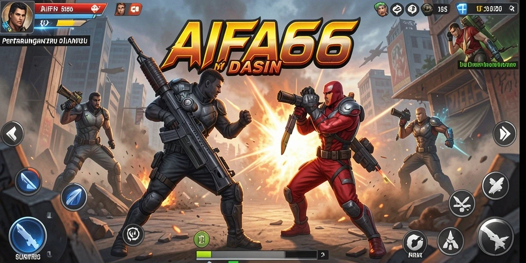 Tampilan gameplay AIFA66 dengan aksi mendebarkan dan karakter yang dinamis.