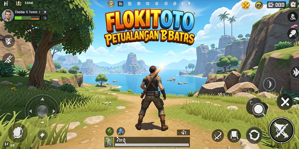 Menampilkan aksi seru di dunia terbuka FLOKITOTO.