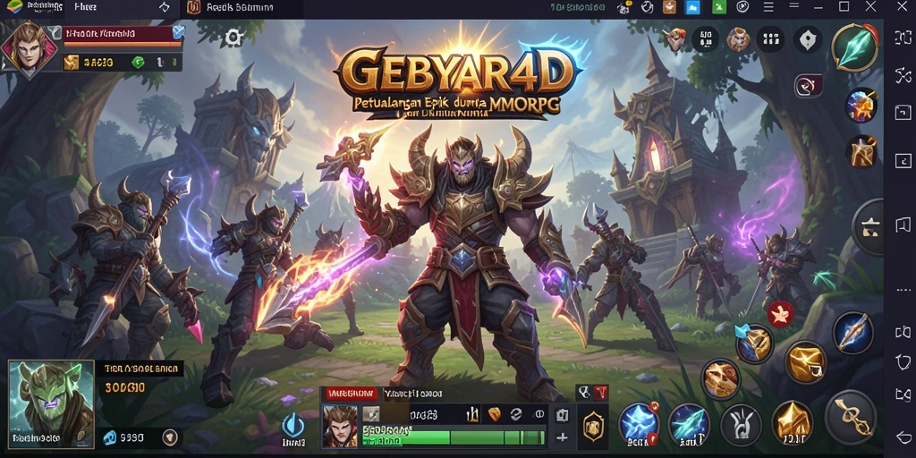 Screenshot GEBYAR4D menampilkan aksi seru dalam gameplay MMORPG.