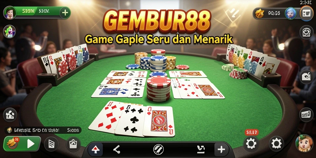 Screenshot gameplay GEMBUR88 menunjukkan keseruan bermain Gaple.
