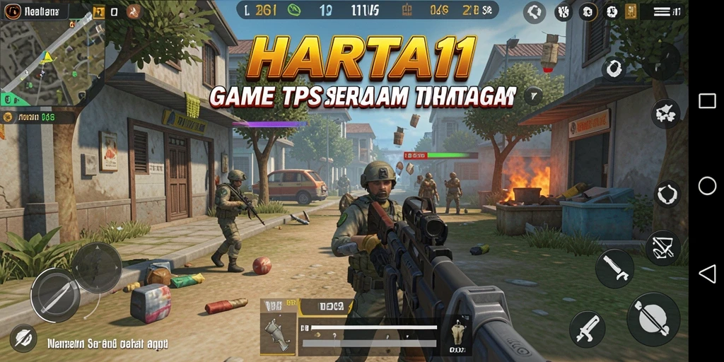 Tampilan gameplay HARTA11 yang seru dan imersif dalam arena pertarungan.