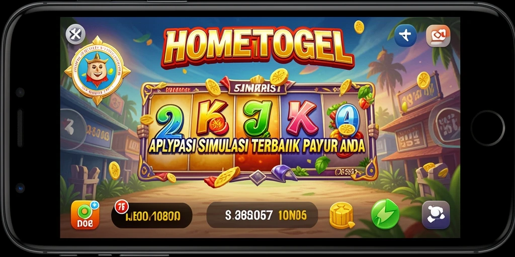 Tangkapan layar utama HOMETOGEL menampilkan gameplay simulasi yang seru dan interaktif.
