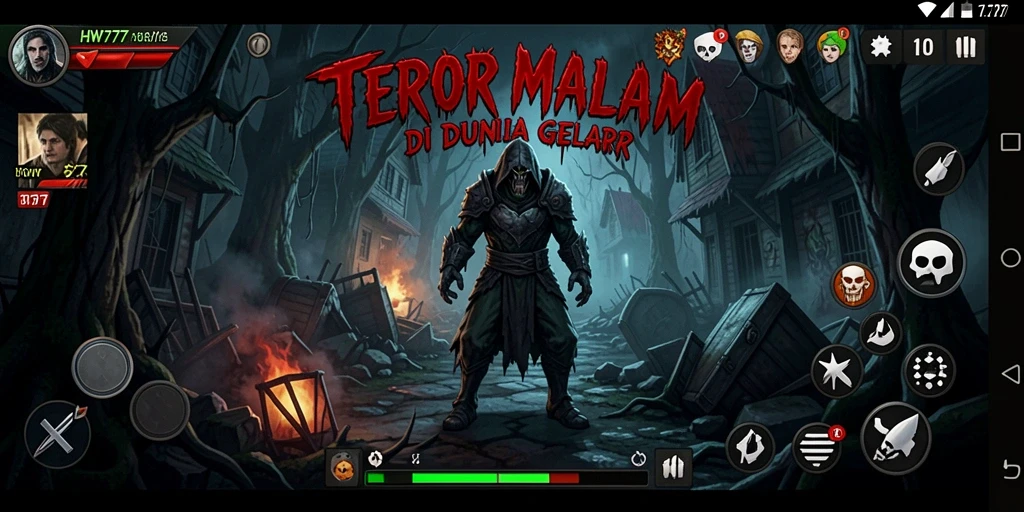 Screenshot utama HW777 menampilkan suasana mencekam dalam gameplay Horror.