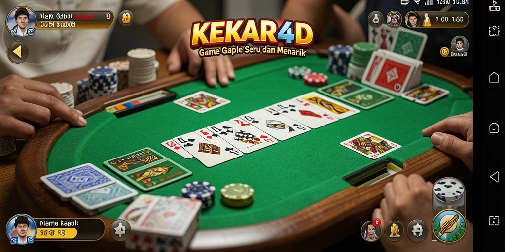Tampilan gameplay seru dari KEKAR4D dengan fitur Gaple.