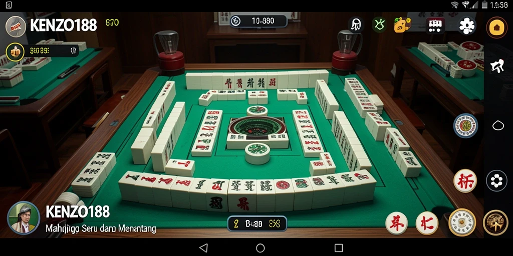 Screenshot KENZO188 menampilkan gameplay Mahjong yang seru dan menarik.