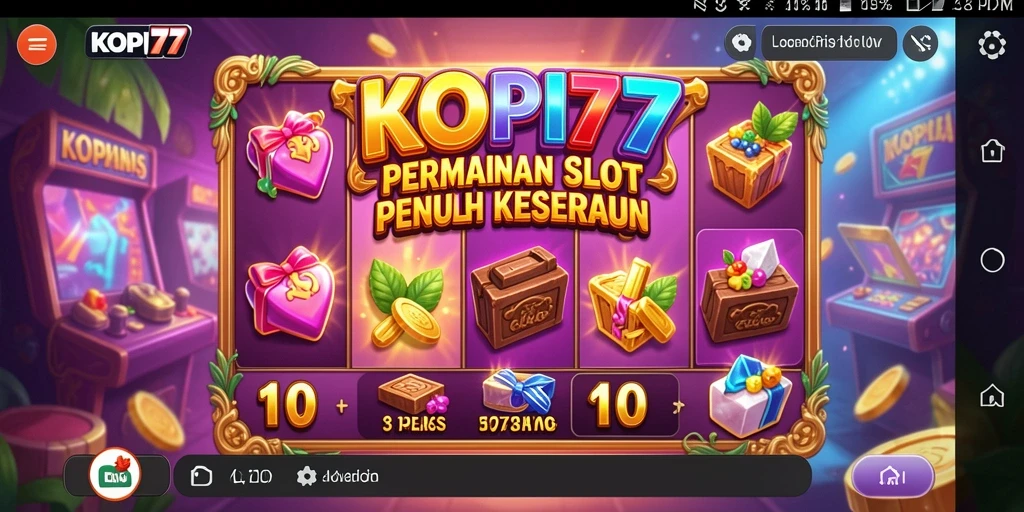 Tampilan gameplay KOPI77 yang menarik dan penuh warna.