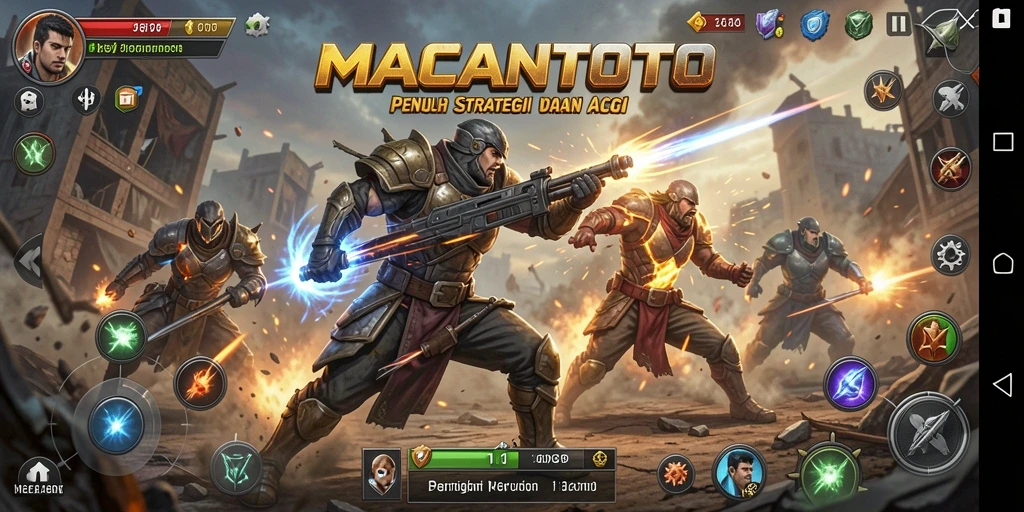 Tampilan gameplay seru dalam pertarungan epik di MACANTOTO.