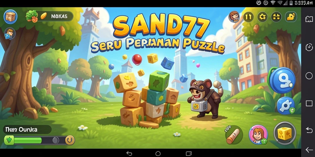 Tangkapan layar SAND77 menampilkan gameplay dengan puzzle yang menantang dan menarik.