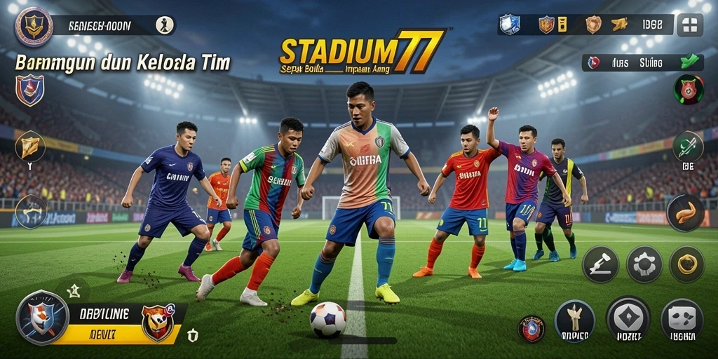 Tampilan gameplay seru di STADIUM77 dengan strategi tim yang dinamis.