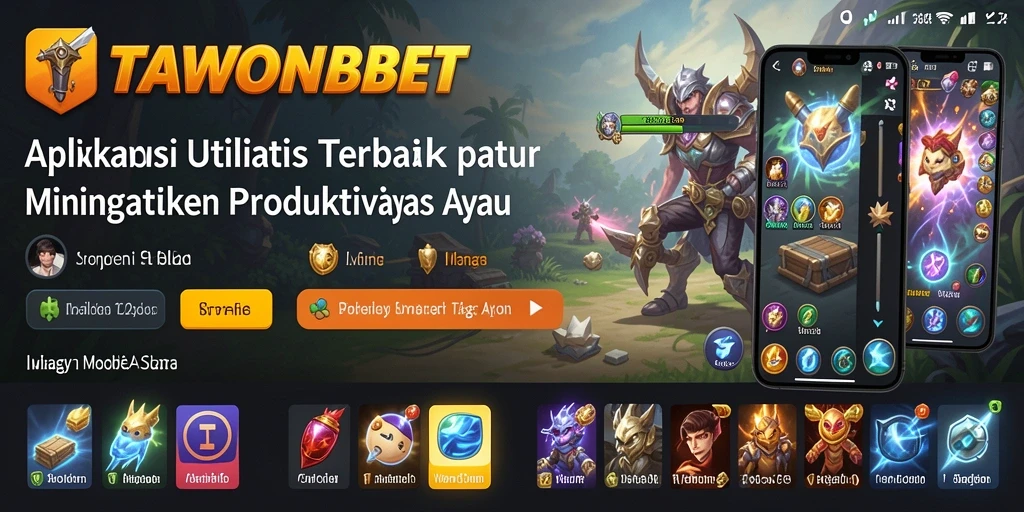Screenshot utama TAWONBET menampilkan antarmuka intuitif aplikasi utility.