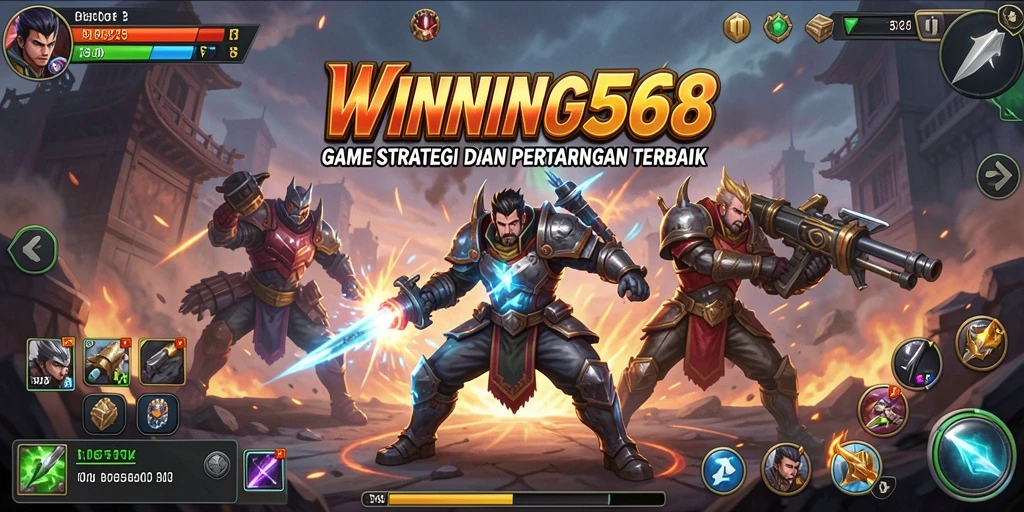 Tangkapan layar WINNING568 menampilkan aksi pertempuran strategis yang mendebarkan.