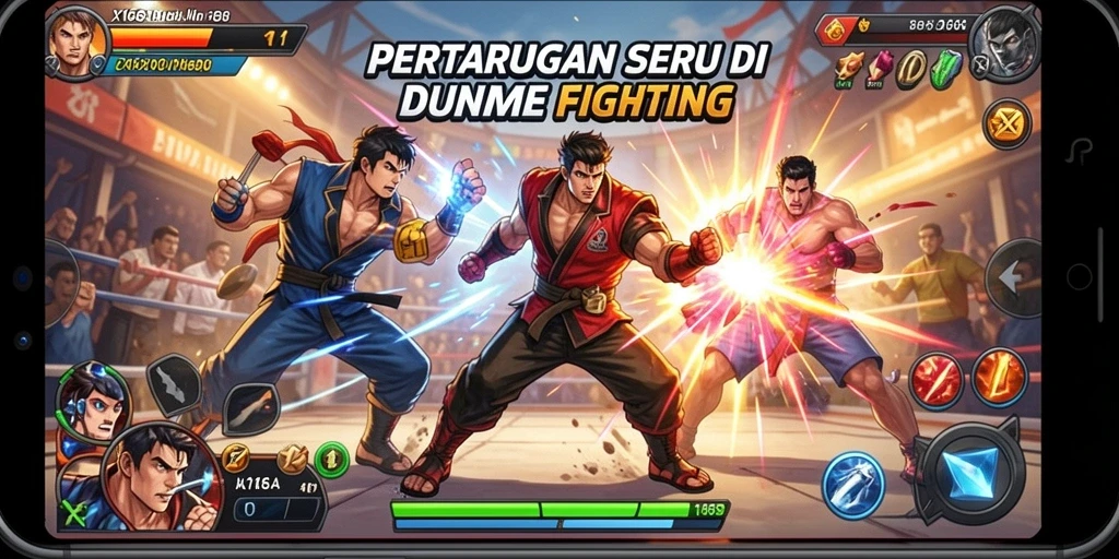 Screenshot gameplay X168 yang menunjukkan aksi pertarungan seru.